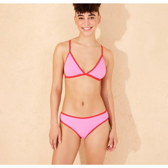 Womens Bikini Top and Bottom Pink and Red Wild Fable Size Small 4-6 New - Picture 2 of 6